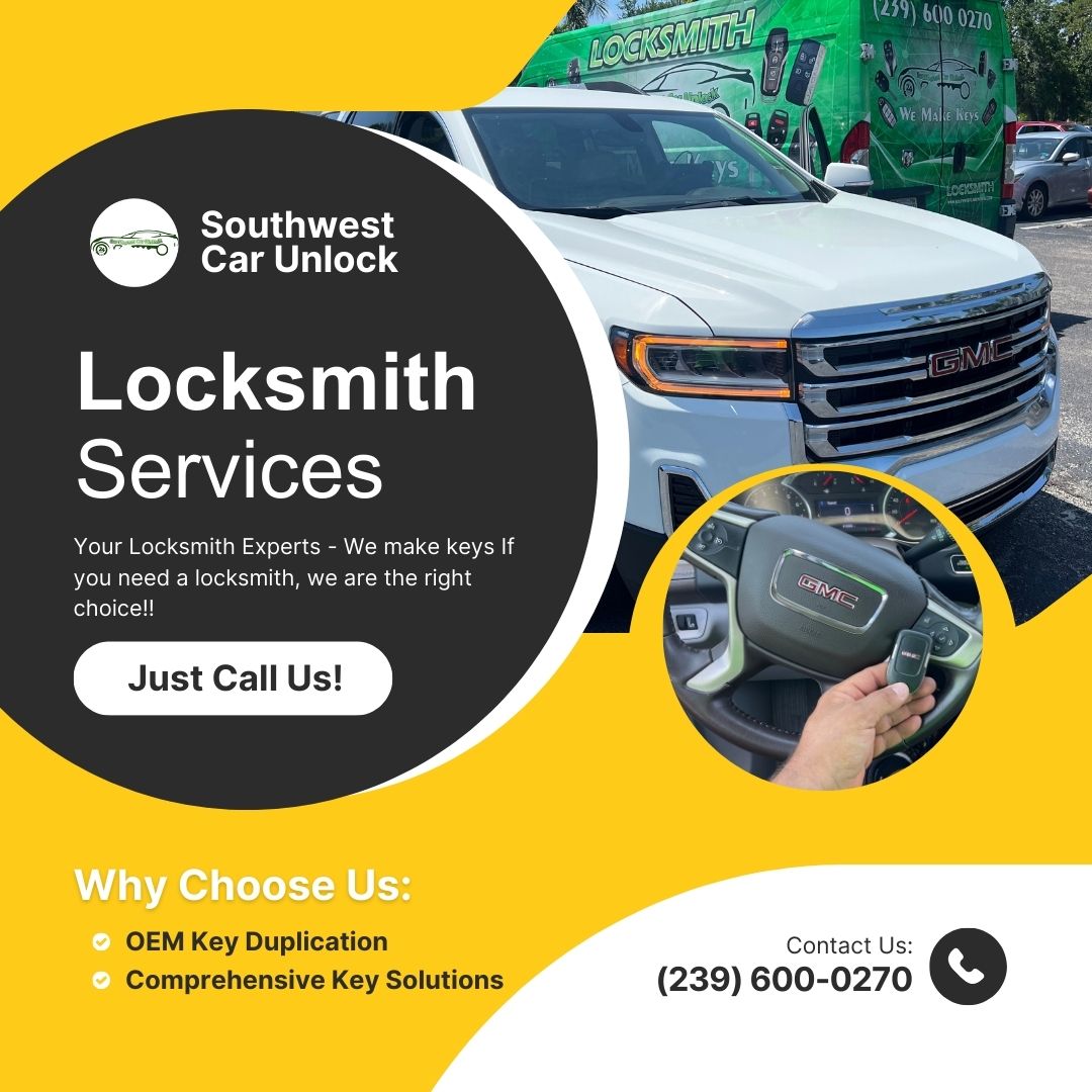 Southwest Car Unlock mobile locksmith truck and GMC key fob replacement service.
