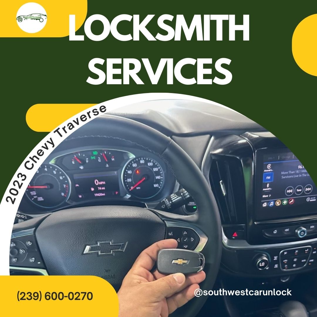 Southwest Car Unlock providing locksmith services for a 2023 Chevy Traverse in Fort Myers.