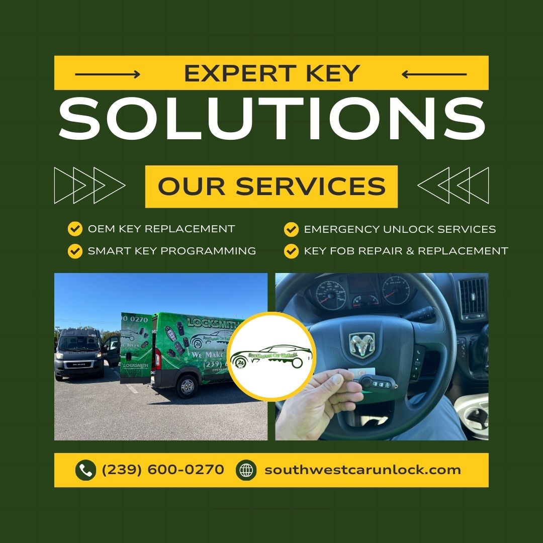 Southwest Car Unlock mobile locksmith services for 2022 Ram ProMaster with green locksmith truck in Lee County.