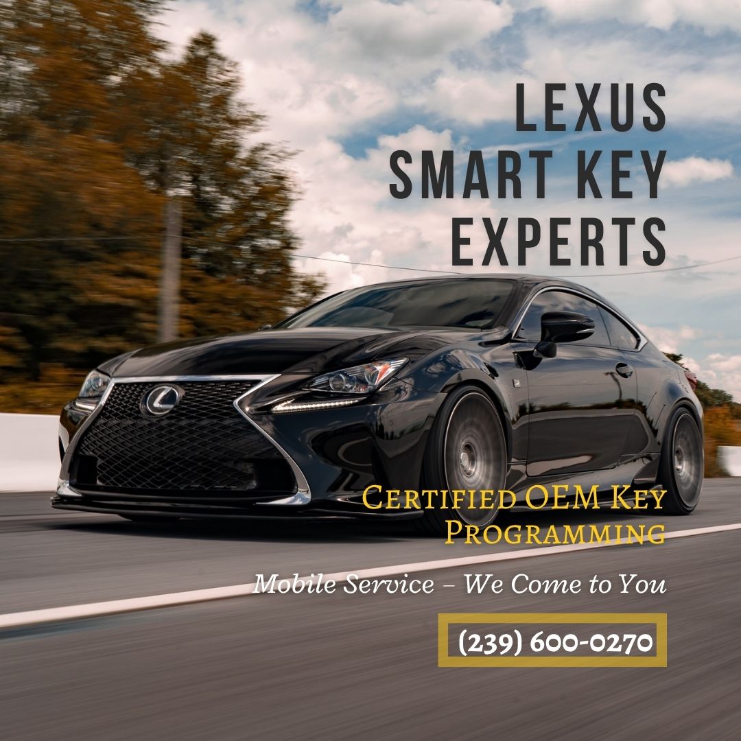 Southwest Car Unlock Lexus Smart Key Experts with Locksmith green truck Lehigh on Lee Blvd in Fort Myers, Florida.