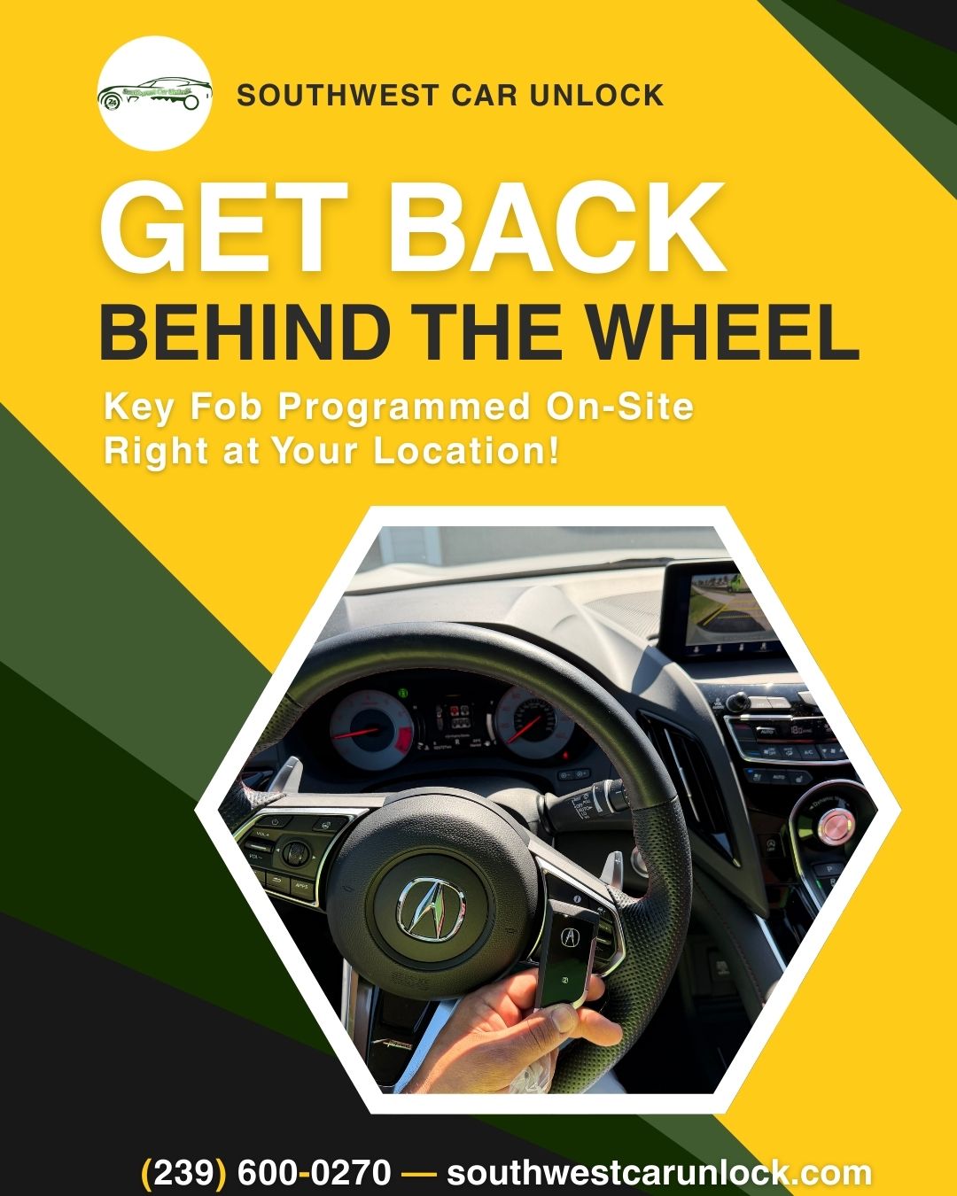 Acura key fob programmed on-site mobile locksmith Fort Myers Lehigh Acres Lee County FL (239) 600-0270 locksmith near me