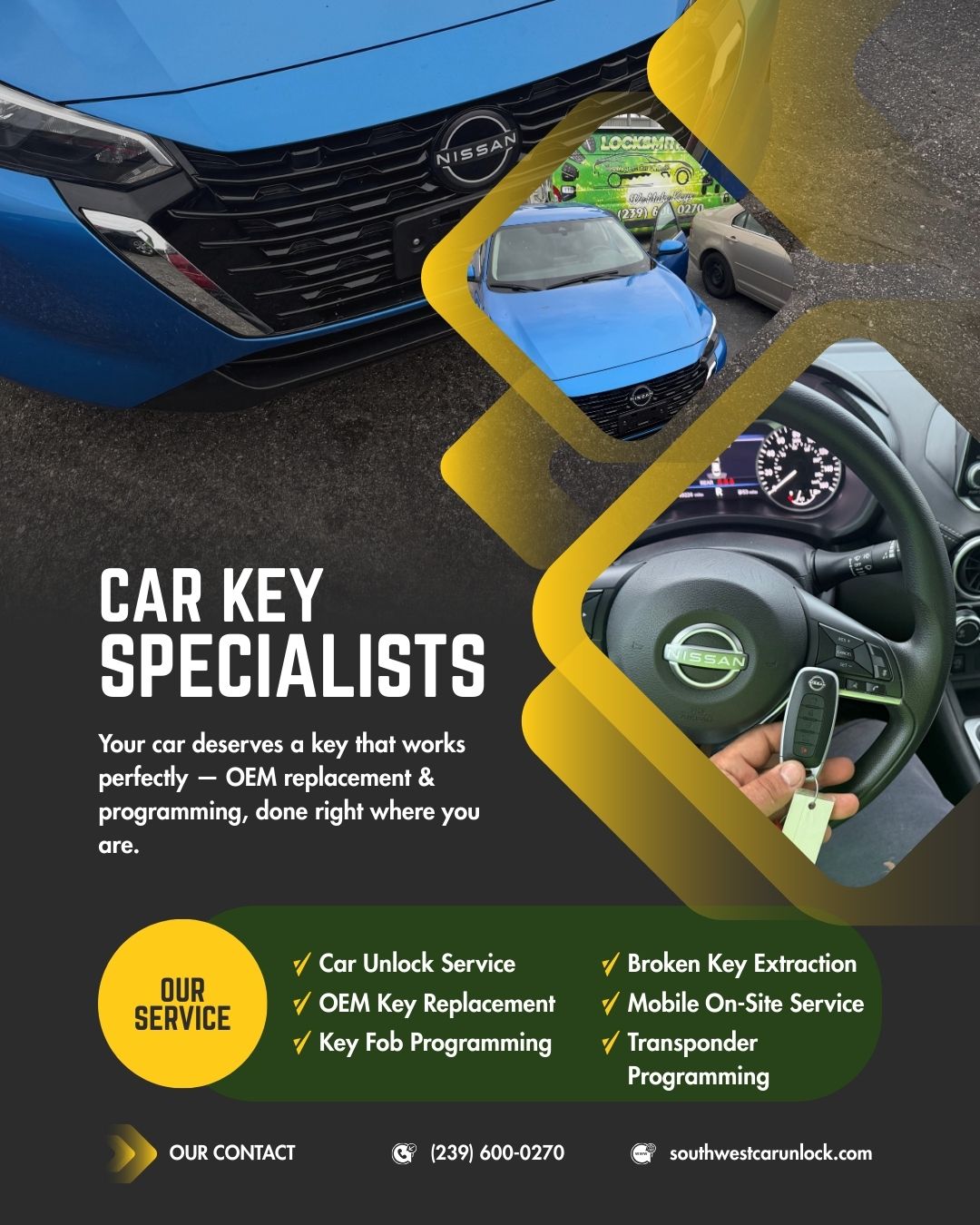 Acura key fob programmed on-site mobile locksmith Fort Myers Lehigh Acres Lee County FL (239) 600-0270 locksmith near me